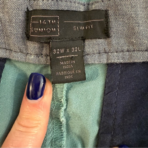 Men’s new 14th & Union Green Classic Design chino pants size 32W x 32L - Picture 7 of 7